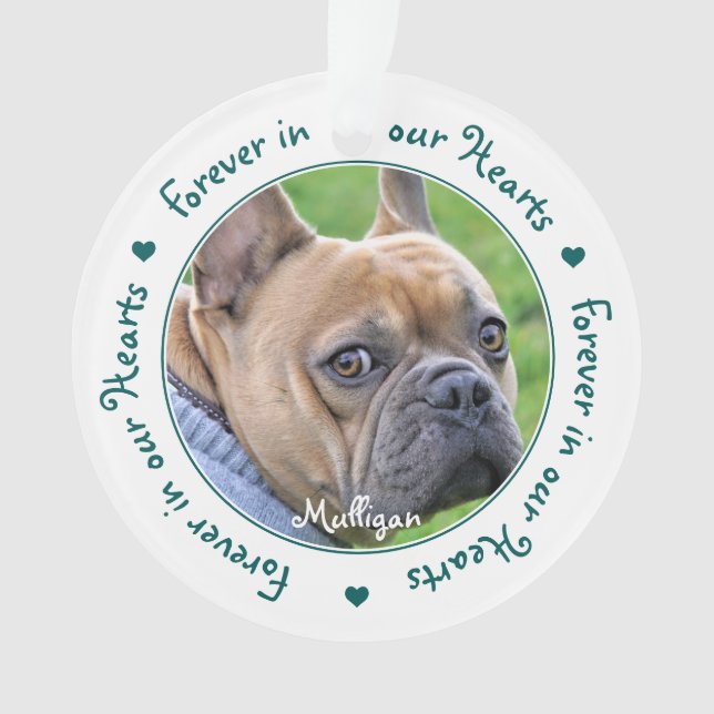 Custom Photo Keepsake Pet Memorial Ornament (Front)