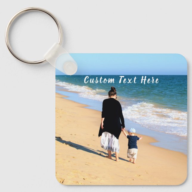 Custom Photo Keychain Personalised Text (Front)