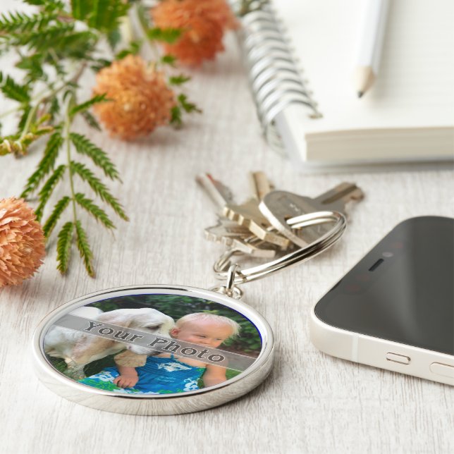 Custom PHOTO Keychain. Premium or Cheap Button Key Ring (Side)