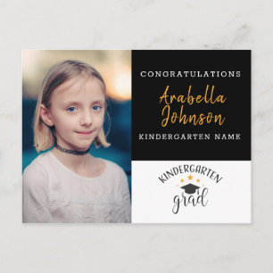 Custom Photo Kindergarten Graduate Announcement Postcard