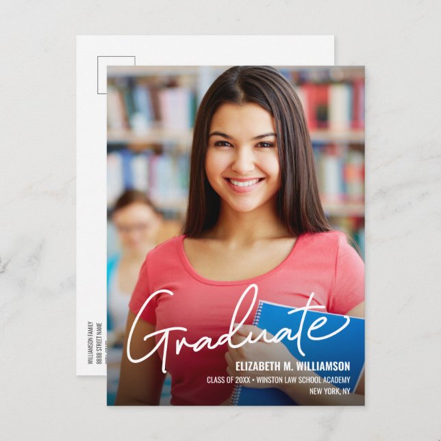 Custom Photo Law School Graduate Announcement (Front/Back)