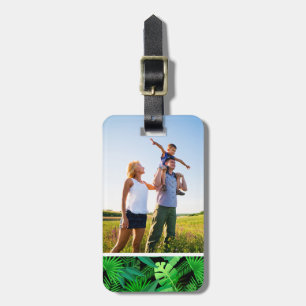 Custom Photo Leaves Of Tropical Palm Trees Luggage Tag