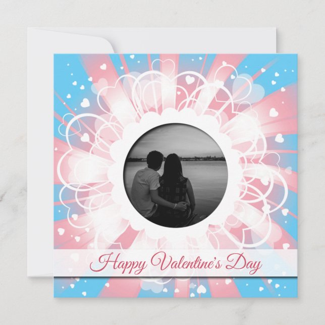 Custom Photo LGBTQ Transexual Valentine's Day Holiday Card (Front)