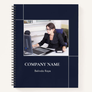 Custom photo lines blue notebook