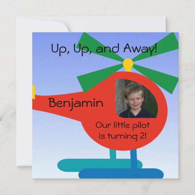 Custom Photo Little Pilot Birthday Invitation (Front)
