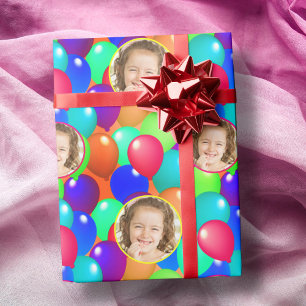 Custom Photo Logo Colourful Balloon Create Your Ow Wrapping Paper