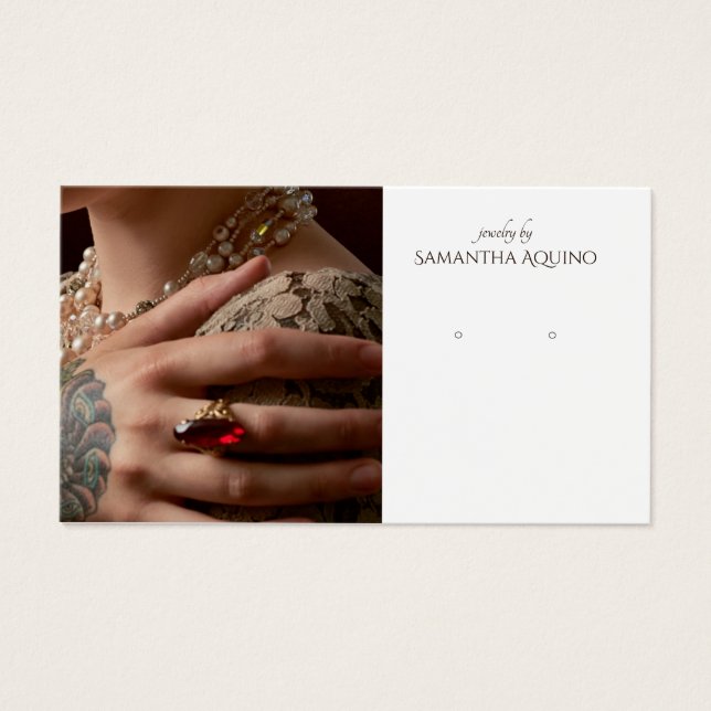 Custom Photo Logo Jeweller Earring Display Card (Front)