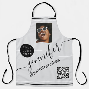 Custom Photo Logo QR Menu CODE Restaurant Pub Apron