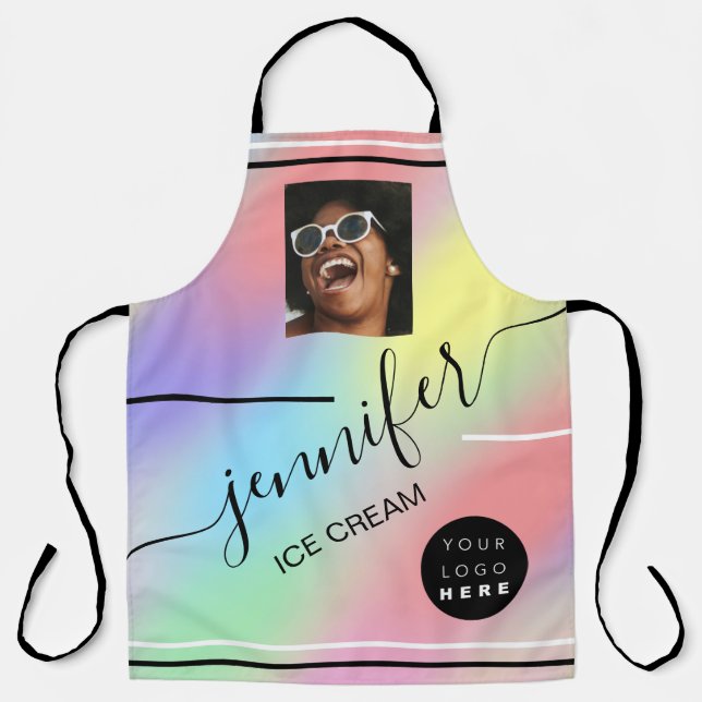 Custom Photo Logo Sweet Cakes Ice Cream Coffee Apron (Front)