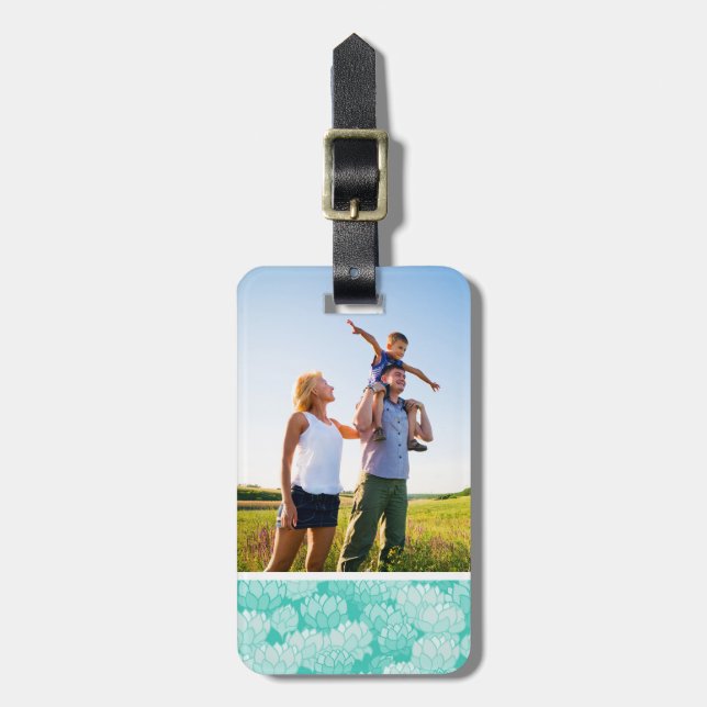 Custom Photo Lotus pattern 2 Luggage Tag (Front Vertical)
