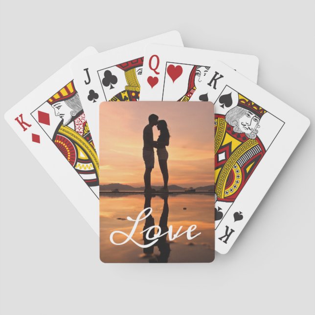 Custom Photo Love Girlfriend Boyfriend Script Playing Cards (Back)