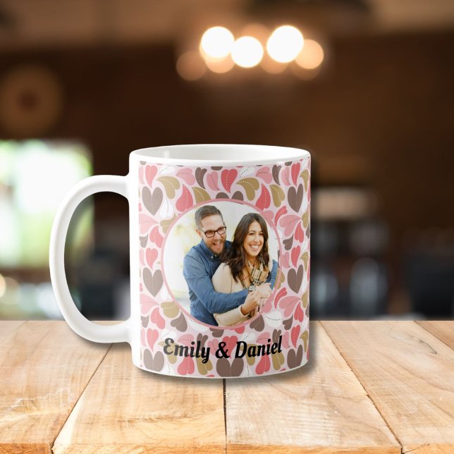 Custom photo love heart pattern Mug (Creator Uploaded)