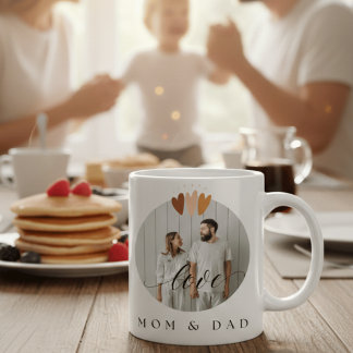 Custom Photo Love Mum and Dad Anniversary Gift Coffee Mug