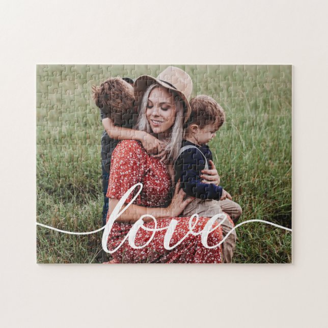 Custom Photo Love script Mum Jigsaw Puzzle (Horizontal)