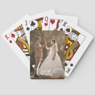 Custom Photo Love Script Playing Cards
