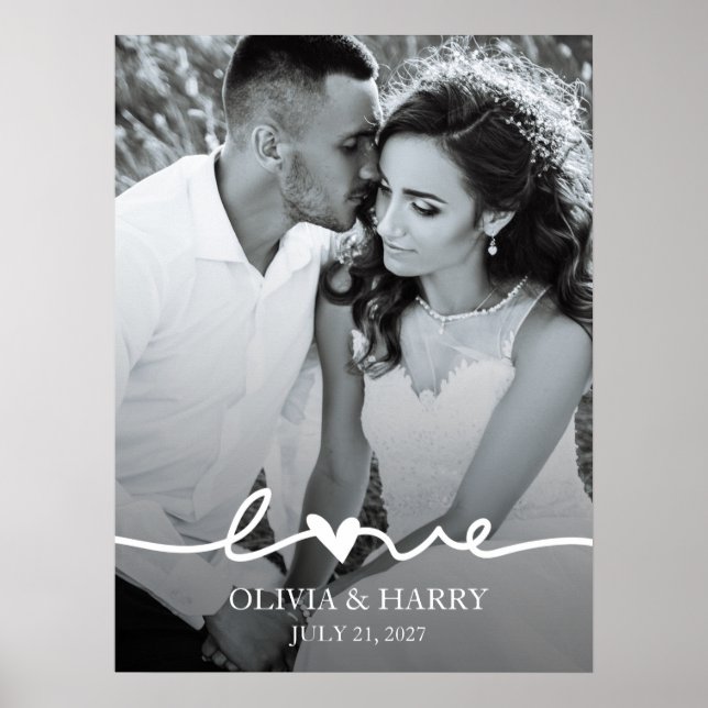 Custom Photo Love Script Poster (Front)