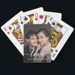 Custom Photo Love script Simple Playing Cards<br><div class="desc">Celebrate your love with these Custom Photo Love Script Playing Cards, the perfect gift for your partner. Featuring a simple yet elegant love script design paired with your cherished photo, this personalised card deck is a heartfelt way to show you care. Ideal for anniversaries, Valentine's Day, or just because, these...</div>