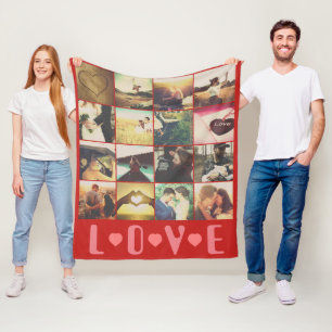 Custom photo love template fleece blanket
