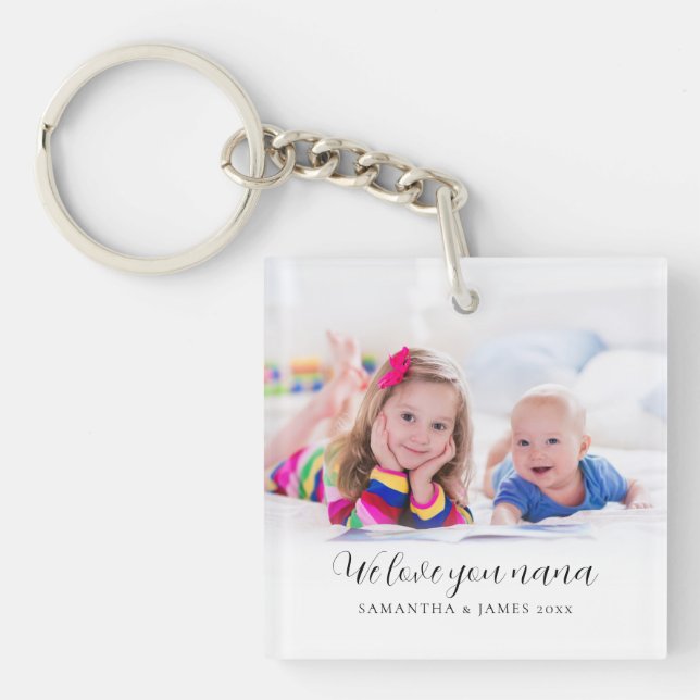 Custom Photo Love You Nana Names Year  Key Ring (Front)