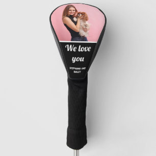 Custom Photo Love You Text Golf Head Cover