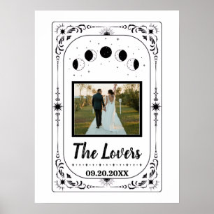Custom Photo Lovers Bride Groom Tarot Hallowedding Poster