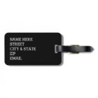 Custom photo luggage tag - editable text & colour