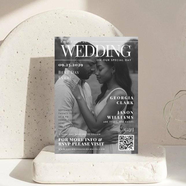 Custom Photo Magazine Cover Unique Wedding  Invitation (Creator Uploaded)