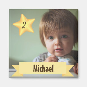 Custom Photo Magnet with Child's Name and Age
