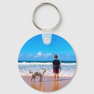 Custom Photo Make Your Own Design - I Love My Pet  Key Ring