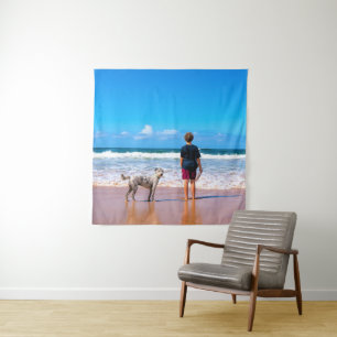 Custom Photo Make Your Own Design - I Love My Pet Tapestry