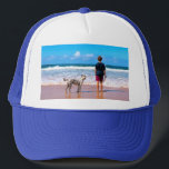 Custom Photo Make Your Own Design - I Love My Pet  Trucker Hat<br><div class="desc">Custom Photo Make Your Own Design - I Love My Pet - Personalized Family / Friends / Pets or Personal Gift - Add Your Photo / Text / Name - Resize and move or remove and add elements / text with customization tool ! You can transfer this design to more...</div>
