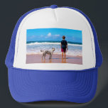 Custom Photo Make Your Own Design - I Love My Pet  Trucker Hat<br><div class="desc">Custom Photo Make Your Own Design - I Love My Pet - Personalized Family / Friends / Pets or Personal Gift - Add Your Photo / Text / Name - Resize and move or remove and add elements / text with customization tool ! You can transfer this design to more...</div>