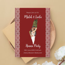 Custom Photo Map Of Palestine Red Henna Sign