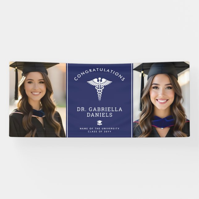 Custom Photo Medical School Doctor Nurse Graduate Banner (Horizontal)
