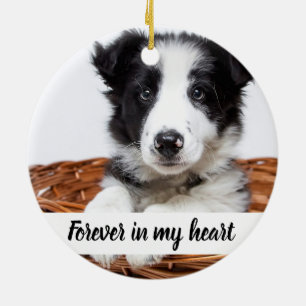 Custom photo memorial dog pet ceramic ornament