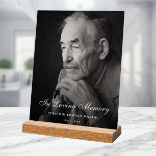 Custom Photo Memorial Funeral Tribute  Acrylic Sign