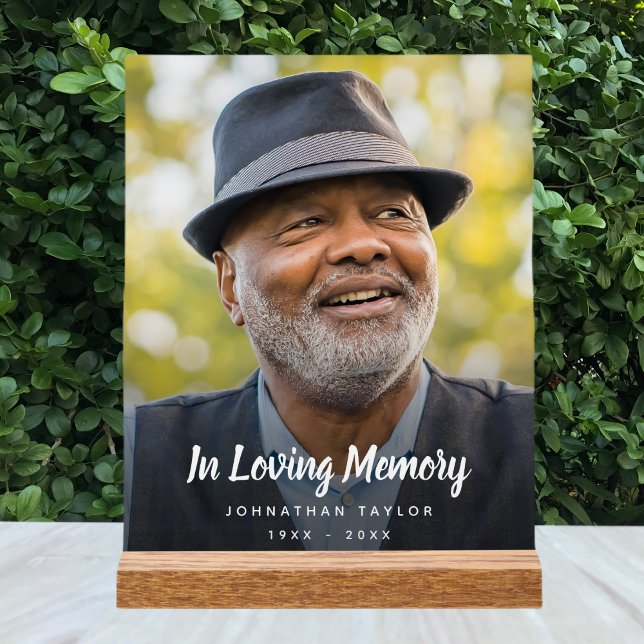 Custom Photo Memorial Funeral Tribute  Acrylic Sign (Photo Memorial Sign)