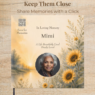 Custom Photo Memorial Guest Book with QR Code