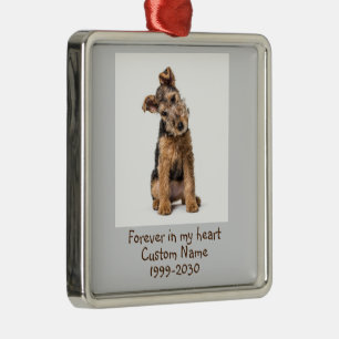 Custom Photo Memorial Keepsake  Dog Metal Ornament