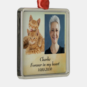 Custom Photo Memorial Keepsake Forever in my Heart Metal Ornament