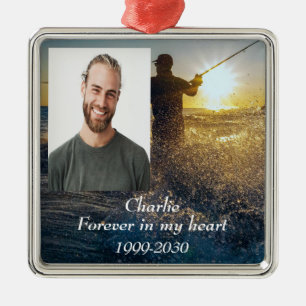 Custom Photo Memorial Keepsake Forever in my Heart Metal Ornament