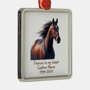Custom Photo Memorial Keepsake Horse Metal Ornament