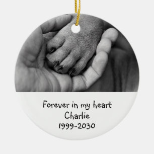 Custom Photo Memorial Keepsake Pet Dog   Ceramic Ornament
