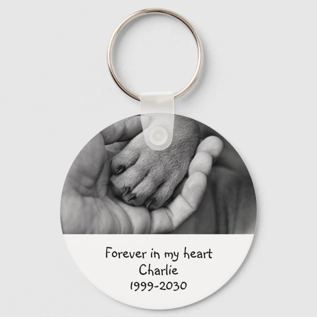 Custom Photo Memorial Keepsake Pet Dog  Keychain (Front)