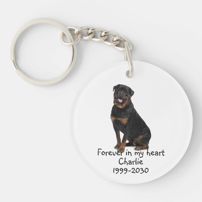 Custom Photo Memorial Keepsake Pet Dog  Keychain (Front)