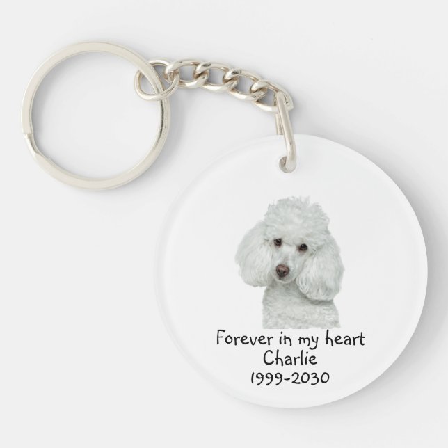 Custom Photo Memorial Keepsake Pet Dog  Keychain (Front)