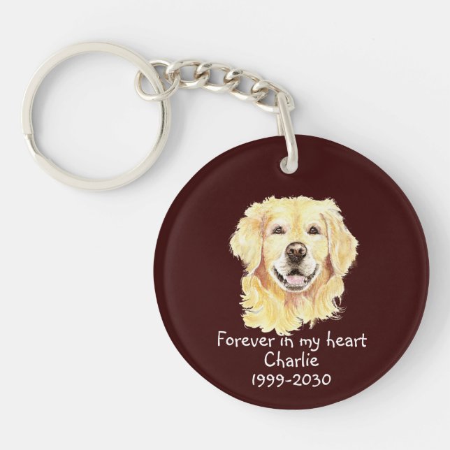 Custom Photo Memorial Keepsake Pet Dog  Keychain (Front)