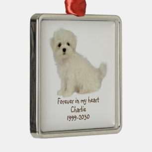 Custom Photo Memorial Keepsake Pet Dog   Metal Orn Ornament
