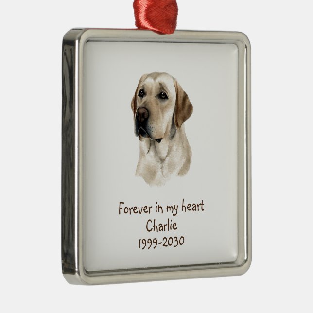Custom Photo Memorial Keepsake Pet Dog  Metal Ornament (Right)