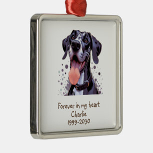 Custom Photo Memorial Keepsake Pet Dog   Metal Ornament